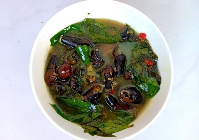 Gnetum Soup with Creek Snails